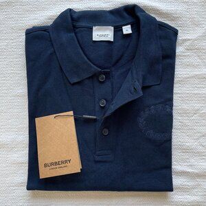 Burberry Men Casual Cotton Polo Shirt Navy Color XLarge